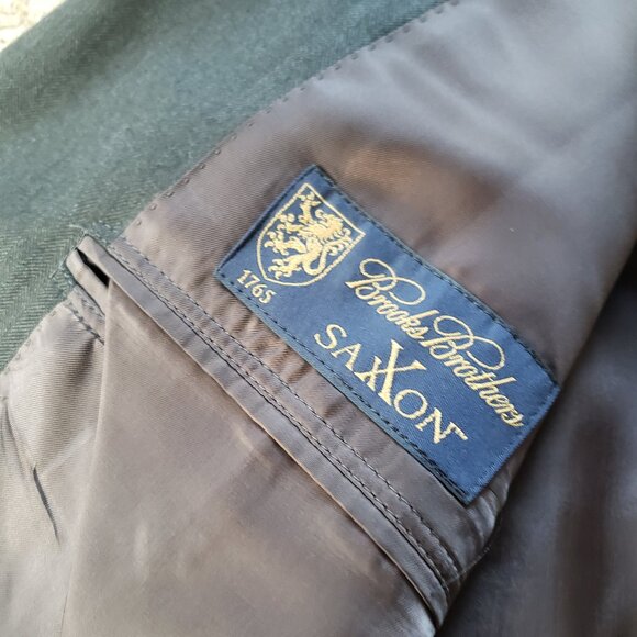 Brooks Brothers 1818 Madison Gray Herringbone Wool Suit Saxxon 42S / W37 - Picture 2 of 14